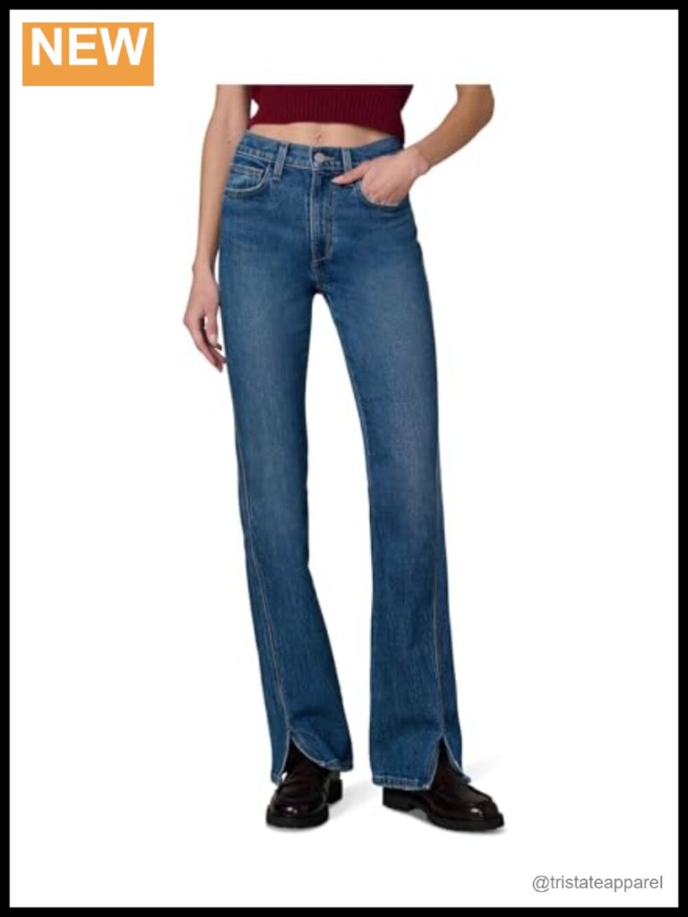High Rise Bootcut Jeans Twisted Seam Curvey Fit Zip Fly